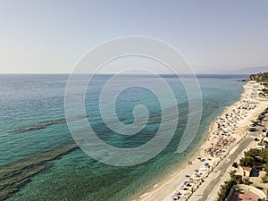 Sea bottom seen from above, Zambrone beach, Calabria, Italy. Aerial view