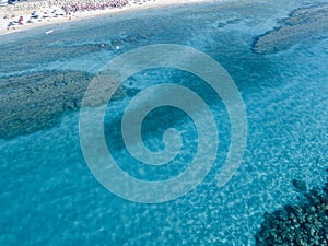 Sea bottom seen from above, Zambrone beach, Calabria, Italy. Aerial view