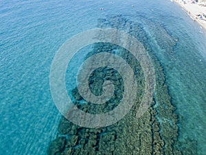 Sea bottom seen from above, Zambrone beach, Calabria, Italy. Aerial view