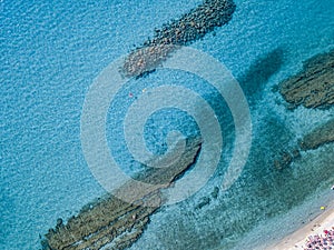 Sea bottom seen from above, Zambrone beach, Calabria, Italy. Aerial view