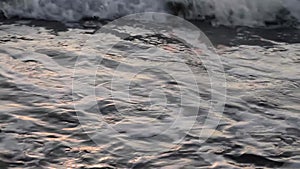 Sea Braking Against Stones And Pebbles On a Beach, Waves of Pure Water