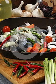 Sea bream from greece with vegetable