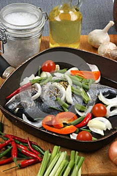 Sea bream from greece with vegetable