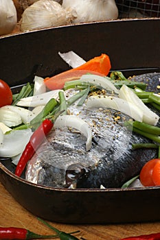Sea bream from greece with vegetable
