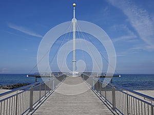 Sea bridge `Hohwachter Flunder` in Hohwacht, Baltic Sea, Schleswig-Holstein photo