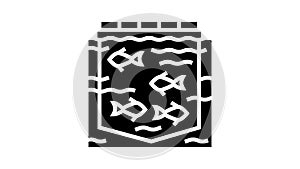 sea cages salmon glyph icon animation