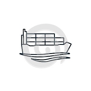Sea cargo outline icon. Monochrome simple sign from logistics collection. Sea cargo icon for logo, templates, web design