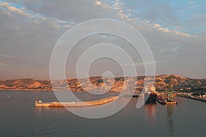 Sea and cargo port. Marseille, France