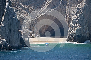 Sea cave and beach photo