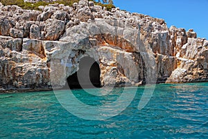 Sea cave at the coast of Turkey