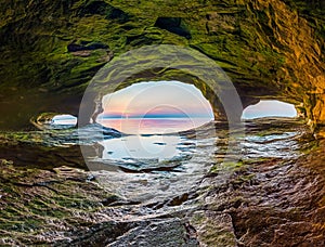 Sea Cave Sunset photo