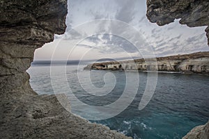 Sea caves,Cape Greko. Mediterranean Sea,Cyprus