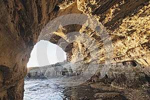 Sea caves of Cavo greco cape. Ayia napa, Cyprus.