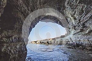 Sea caves of Cavo greco cape. Ayia napa, Cyprus.