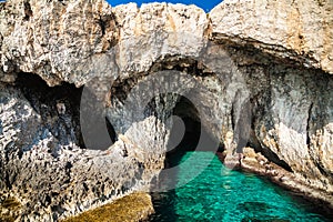 Sea caves in the park Cape Greco