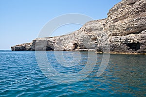 Sea caves in Tarhankut, Crimea, Ukraine