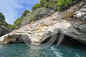 Sea caves in Vieste