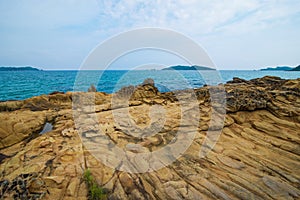 Sea cliff in Co To island of Co To district in Quang Ninh provice, Viet Nam photo