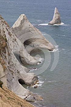 Sea cliffs and caves