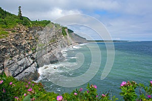 Sea cliffs at Forillon National Park photo