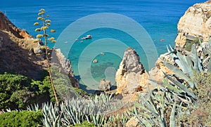 Sea Cliffs at Lagos Algrave Portugal.