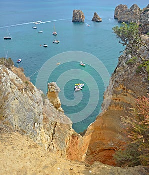 Sea Cliffs at Lagos Algrave Portugal.