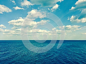 Sea and cloud sky background