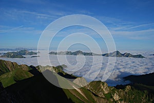 Sea of clouds in the Alps