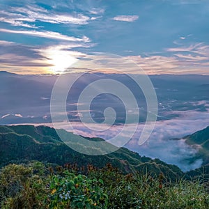 Sea of clouds Sunrise at Skyline