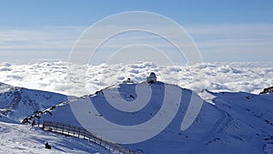 Sea of ??clouds under sky