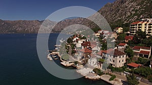 Sea coast of Budva with modern villas and private piers. Montenegro