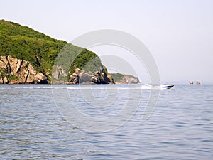 Sea coast in the Far East. Vladivostok. Russian island. Ussuri B