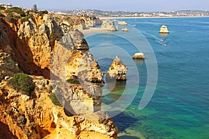 Sea coast in Lagos, Algarve, Portugal