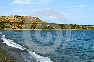 Sea coast line of the Mediterranean coast in Greece