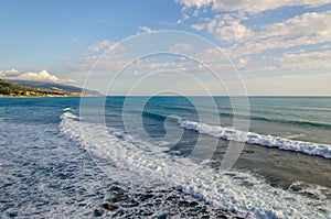 Sea coast near the city of Diamante, the Mediterranean Sea, Calabria, Italy. photo