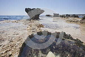 Sea coast near Cyclop`s Cave. landscape photo