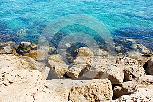 Sea coast with rocks.