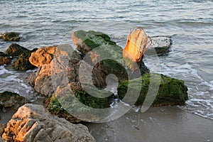 Sea Coast and Ruins of Caesarea Maritima, Israel