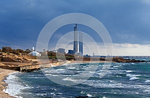 Sea Coast and Ruins of Caesarea Maritima, Israel