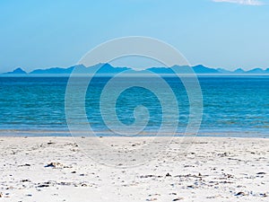 Sea coast with sandy beach,Lofoten Norway