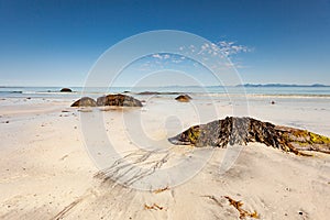 Sea coast with sandy beach,Lofoten Norway