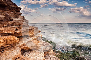 Sea coast Sunrise in Chabanka Odesa Ukraine