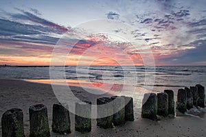 sea coast at sunset