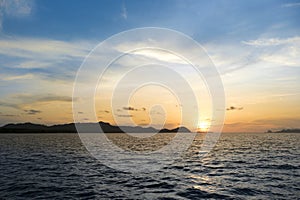 Sea coast with Twilight sky, Sunset