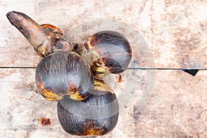 Sea coconut, or Lodoicea is used as dessert ingredients in Malaysia