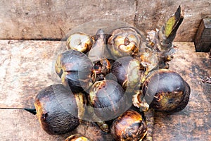 Sea coconut, or Lodoicea is used as dessert ingredients in Malaysia