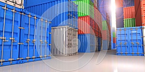 Freight containers at the docks.