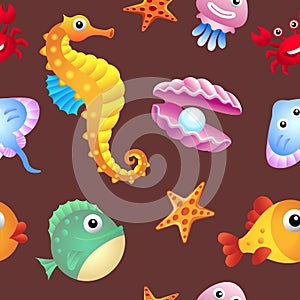 Sea creatures background