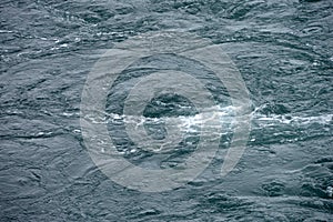 Sea current with swirls close-up