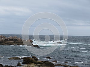 sea currents sand beach stones cliffs waves summer vacation